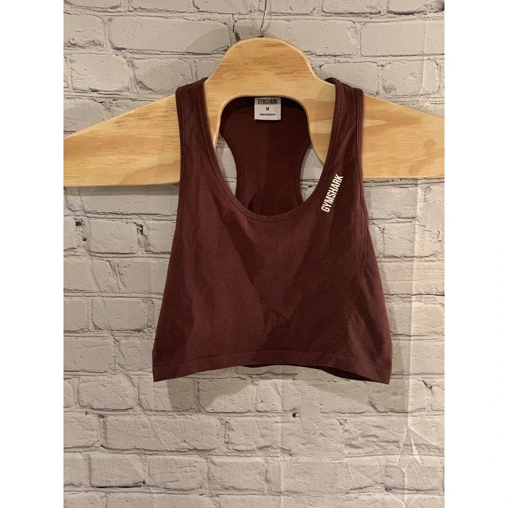 Gymshark Womens Medium Crop Tank Top Racerback Pullover Unlined “Be A Visionary” - Picture 1 of 10